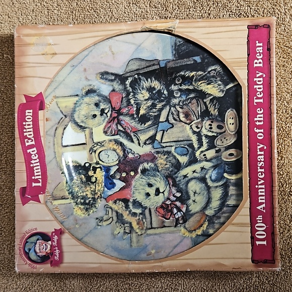 100th Anniversary Teddy Bear Collector's Plate 2002 Limited Edition in Box T10 - Picture 1 of 10
